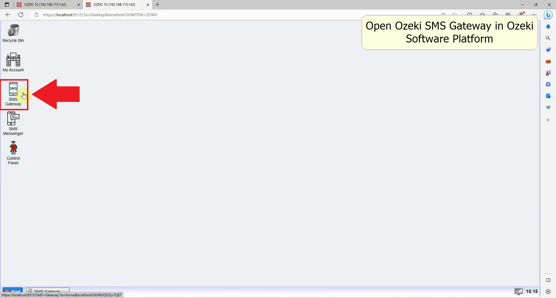 open sms gateway in ozeki software platform