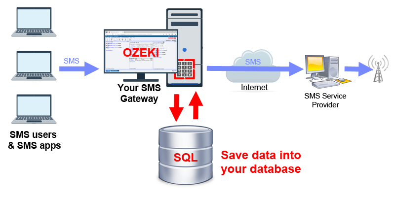 save sms into a database server